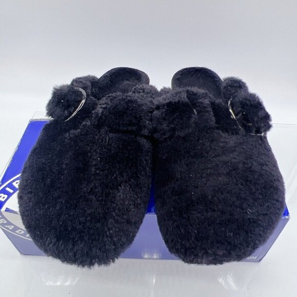 BIRKENSTOCK BOSTON Shearling BIG BUCKLE Clog TEDDY BLACK EU 40 Women US 9- 9.5 - Picture 6 of 12